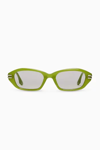 Unisex Deck GR3 Hexagonal Sunglasses in Acetate
