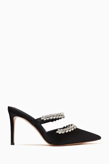 حذاء مفتوح من الخلف اوتم بكعب 90 مم ستان مطرز