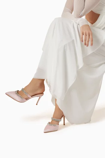 Autumn 90 Embellished Mules in Satin