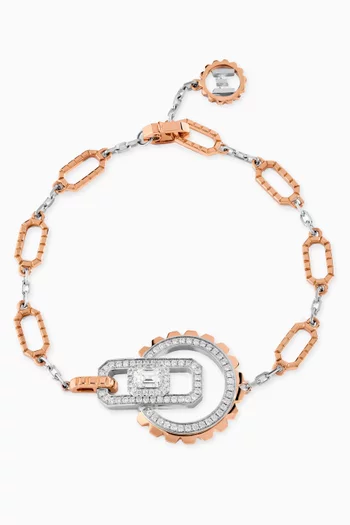 Empire Diamond Chain Bracelet in 18kt Rose & White Gold