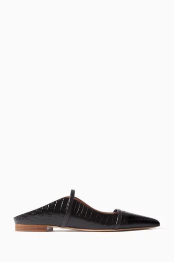 Maureen Flats in Croc-embossed Leather