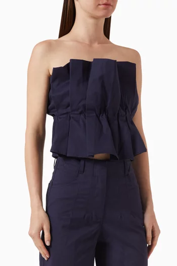 Dover Pleated Peplum Top in Cotton-poplin