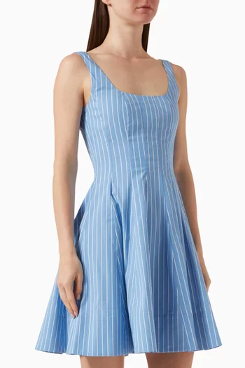 فستان ميني ويلز قصير مخطط قطن