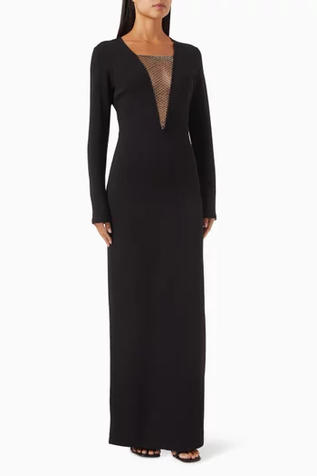 Kris Beaded Maxi Dress in Rayon-blend