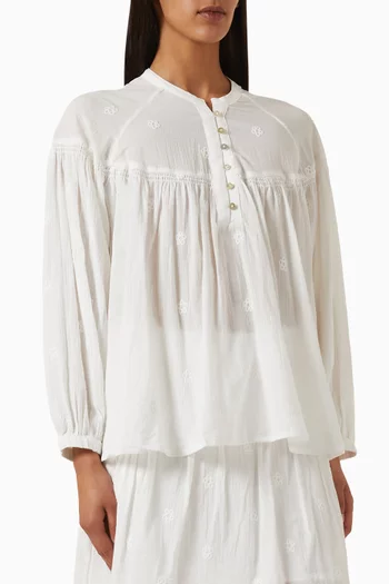 Sasha Embroidered Top in Cotton