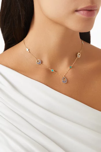 Amelia Maasai Reversible Necklace in 18kt Gold