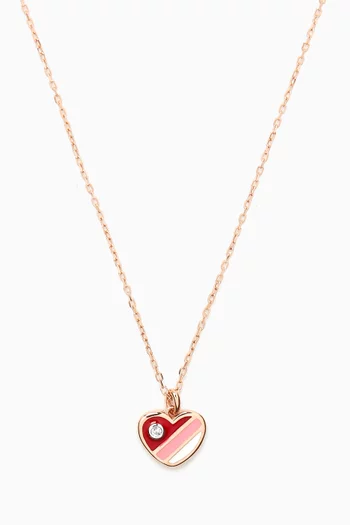 Ara Bambi Diamond Heart Necklace in 18kt Rose Gold
