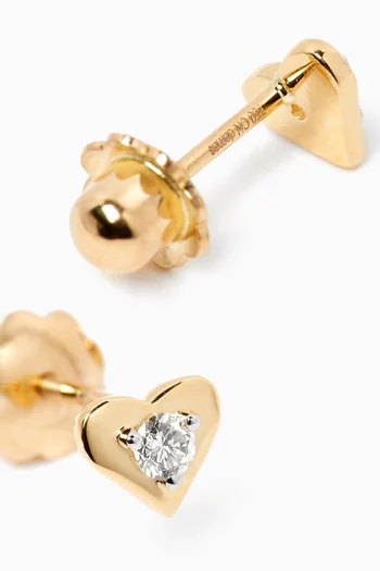 Ara Bambi Diamond Heart Earrings in 18kt Gold