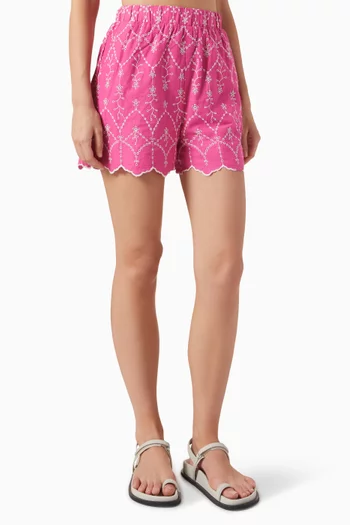 Yasmalura Embroidered Shorts in Cotton