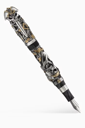 قلم حبر مزين بقراصنة فضة إسترلينية بإصدار محدود