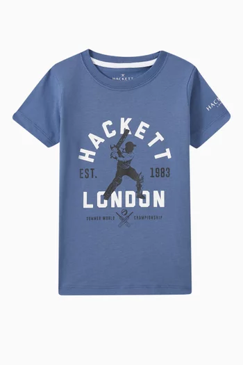 Cricket Logo Print T-shirt in Cotton