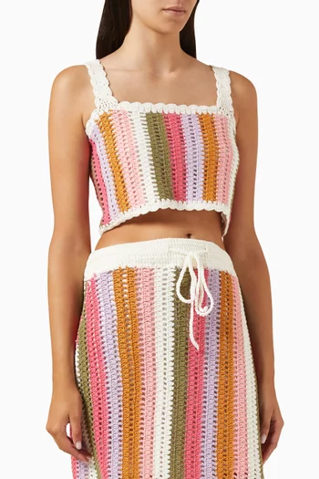 Lito Stripe Crop Top in Crochet