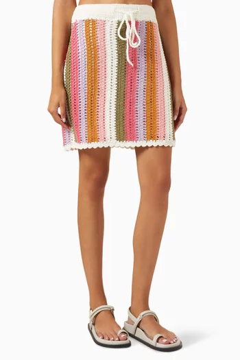 Lito Stripe Mini Skirt in Crochet