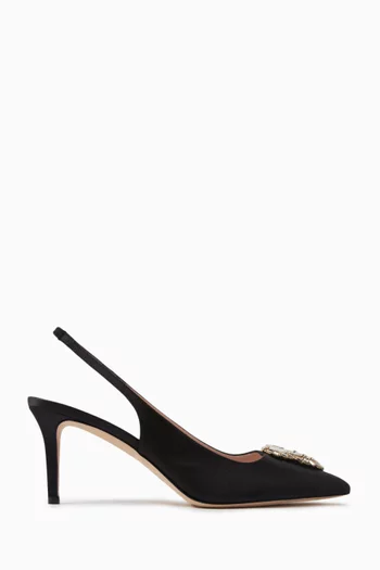 Cyril 70 Slingback Pumps in Satin