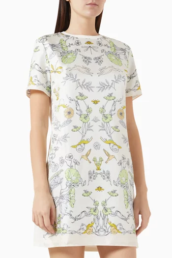 Printed T-shirt Dress in Silk