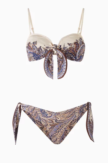 Ottie Scarf-tie Bikini Set in Lycra