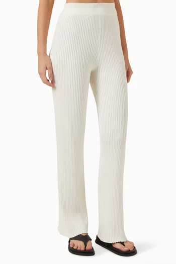 Rib-knit Pants in Cotton