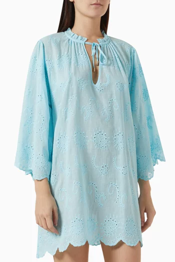 Lucy Mini Kaftan in Broderie Anglaise