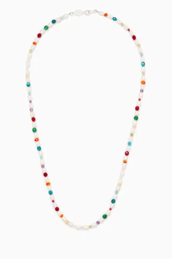 Carnival Mixed Gemstone Necklace in Sterling Silver