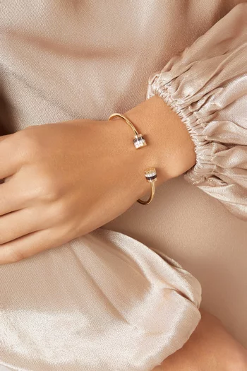 Quatre Classique 2 Motif Diamond Cuff Bracelet in 18kt Gold