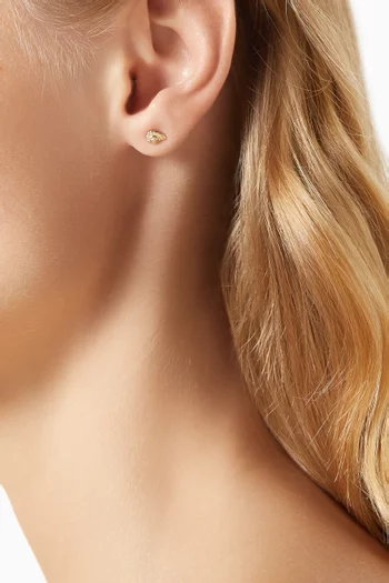 Shell Diamond Single Stud Earring in 14kt Recycled Gold