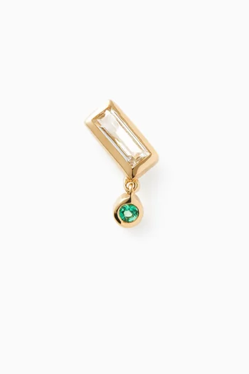Emerald Drop Stud Earring in 14kt Recycled Gold