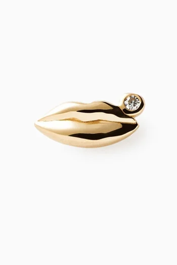 Lips Diamond Single Stud Earring in 14kt Recycled Gold