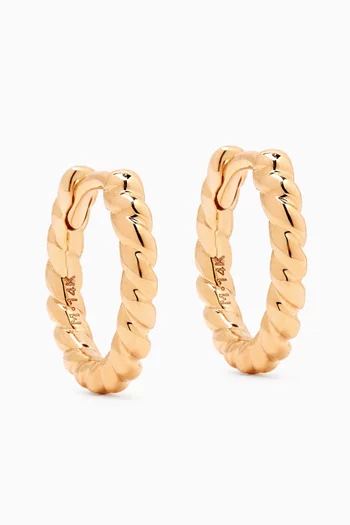 Fine Rope Huggie Earrings in 14kt Recycled Gold