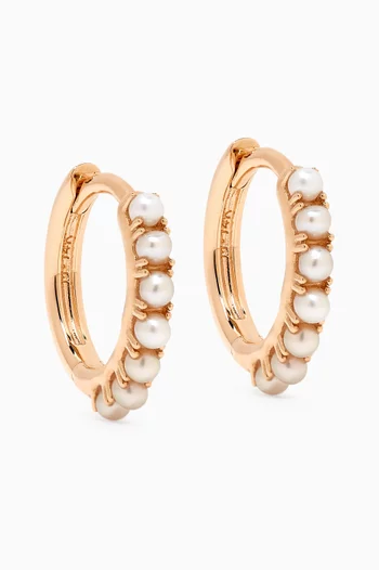 Pearl Huggie Earrings in 14kt Recycled Gold
