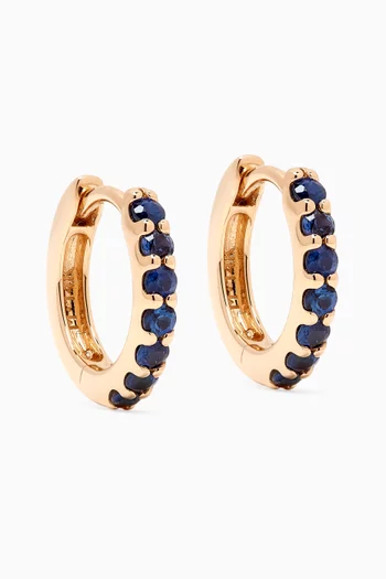 Sapphire Huggie Earrings in 14kt Recycled Gold