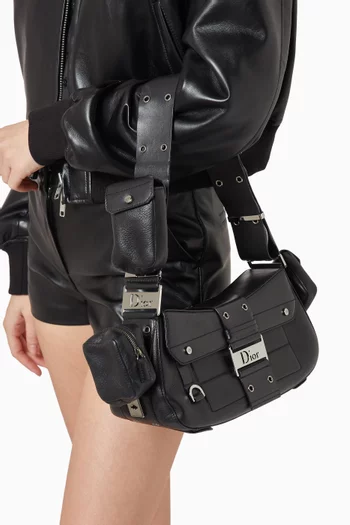 Columbus Avenue Street Cargo Shoulder Bag in Leather