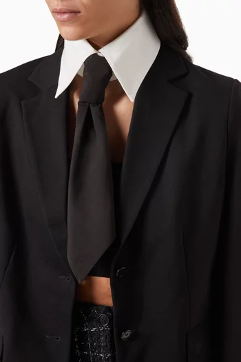 طقم ياقة ورباط قطن