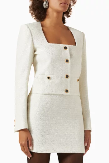 Sequin-embellished Jacket in Tweed