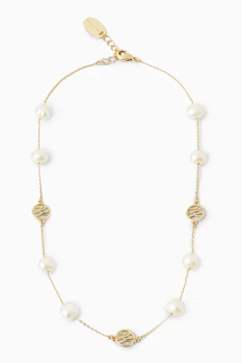 K/Autograph Pearls Charm Necklace in Metal