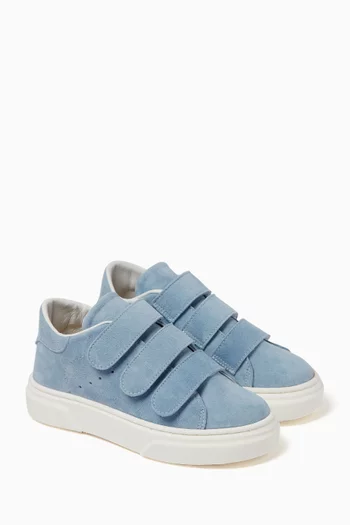 Velcro Strap Sneakers in Suede