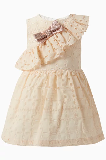 Diagonal Ruffle Bodice Dress & Bloomers in Cotton