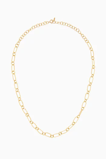 Hand Hammered Coin Chain Necklace in 18kt Gold