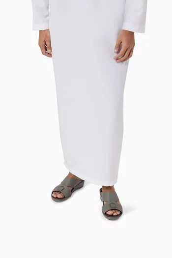 حذاء مفتوح بيجا جلد غزال وجلد عجل