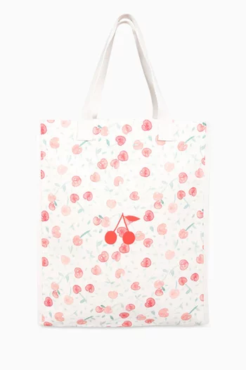 Cherry-print Tote Bag in Cotton-canvas