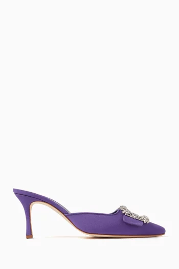 Buy Manolo Blahnik Purple Maysale 70 Mules in Crepe de Chine Silk For Women Online Ounass Saudi