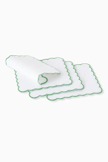 Scallop Coaster in Linen, Set of 4