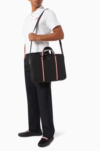 حقيبة عمل كود نايلون وجلد حبيبي