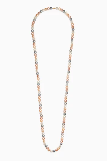 Kiku Pearl Strand Long Necklace in 18kt Gold