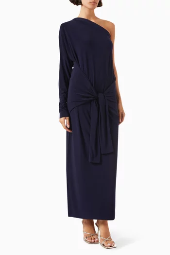 One-shoulder All-in-one Maxi Dress in Poly-lycra