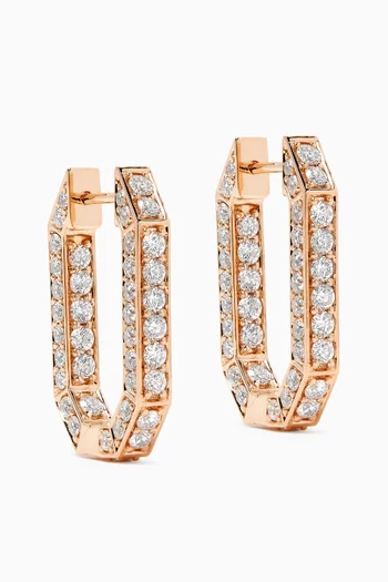 Birwaz Turath Diamond Hoop Earrings in 18kt Rose Gold