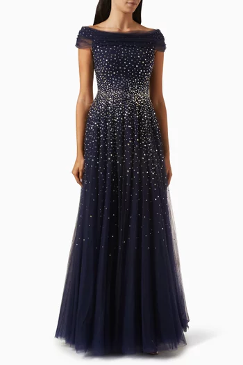 Shayla Crystal-embellished Gown in Tulle