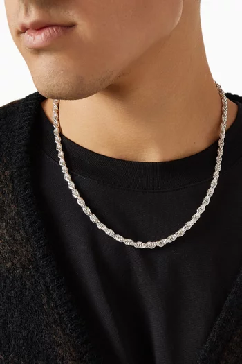 Rope Chain Necklace in Sterling Silver