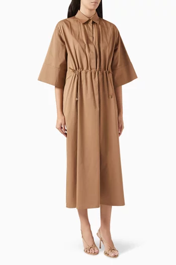 Eulalia Midi Dress in Cotton-silk Blend