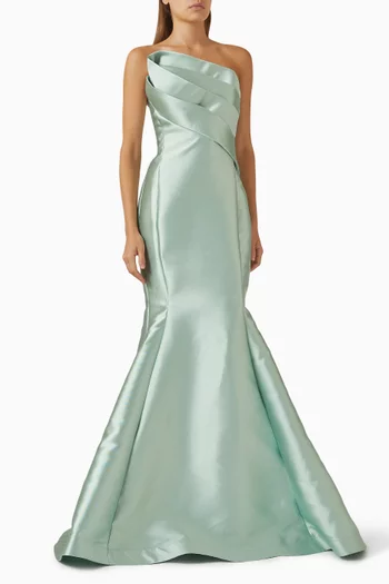 Strapless Mermaid Gown in Stretch Taffeta