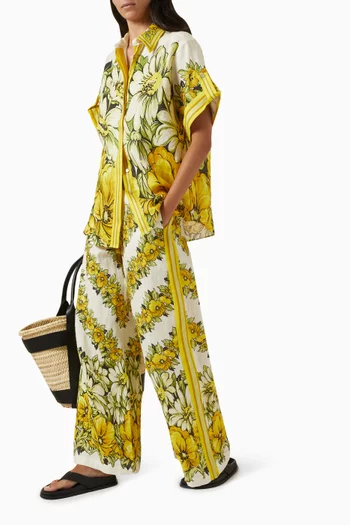 Gisela Wide-leg Pants in Linen